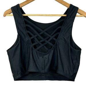 Calia by Carrie Underwood Black Strappy Crop Top Tank Top Bra Size XL